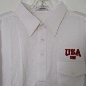 USA Olympics 1984 Mens S/S White Golf Polo Shirt NWOT - Large*